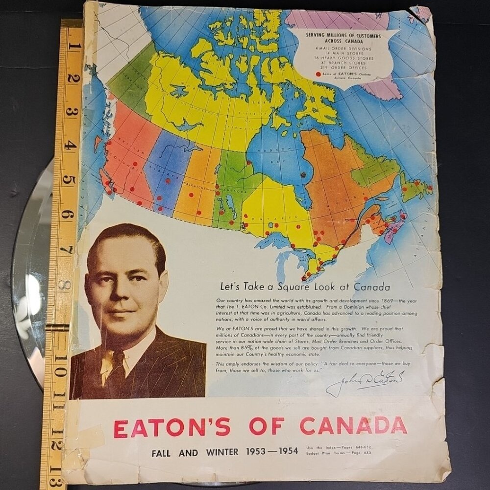 1953-1954 Eaton’s Fall And Winter Catalogue Some Rips Read OVERSIZED BOOK!